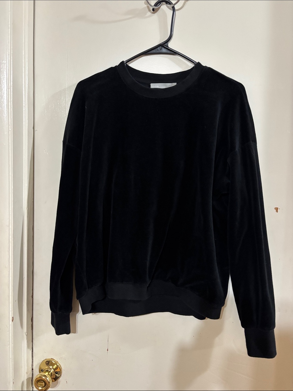Vince Black Velvet Crewneck Sweater